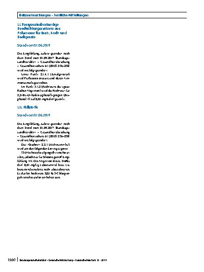 Vorschauseite 5: Gesundheitliche Beurteilung von Materialien und Gegenständen für den Lebensmittelkontakt im Rahmen des Lebensmittelund Futtermittelgesetzbuches