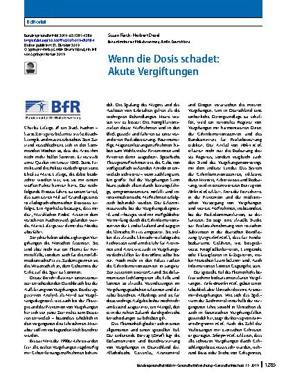 Vorschauseite 1: Wenn die Dosis schadet: Akute Vergiftungen