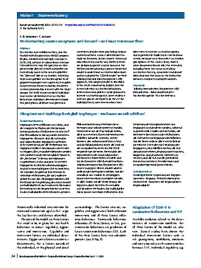 Vorschauseite 3: Understanding vaccine acceptance and demand—and ways to increase them