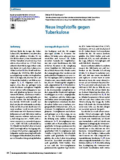 Vorschauseite 1: Neue Impfstoffe gegen Tuberkulose