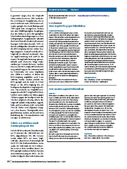 Vorschauseite 3: Neue Impfstoffe gegen Tuberkulose