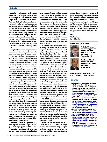 Vorschauseite 2: Impfen im Kontext globaler Herausforderungen