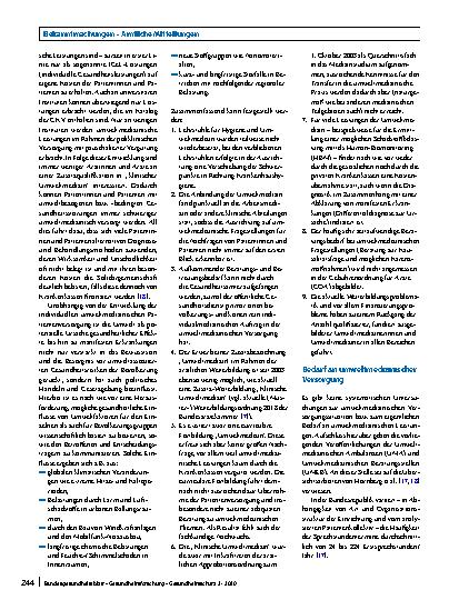 Vorschauseite 3: Umweltmedizinische Versorgungssituation von Patientinnen und Patienten in Deutschland