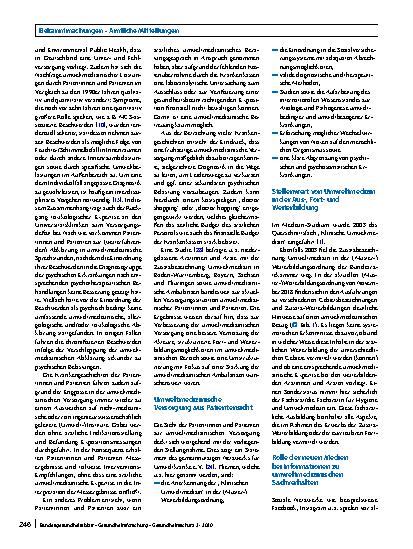 Vorschauseite 5: Umweltmedizinische Versorgungssituation von Patientinnen und Patienten in Deutschland