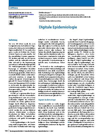 Vorschauseite 1: Digitale Epidemiologie
