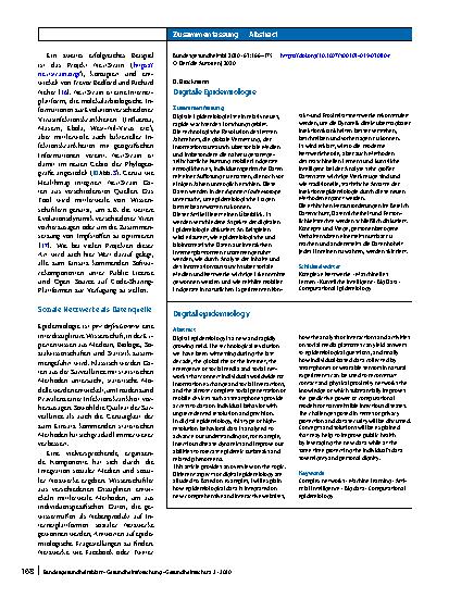 Vorschauseite 3: Digitale Epidemiologie
