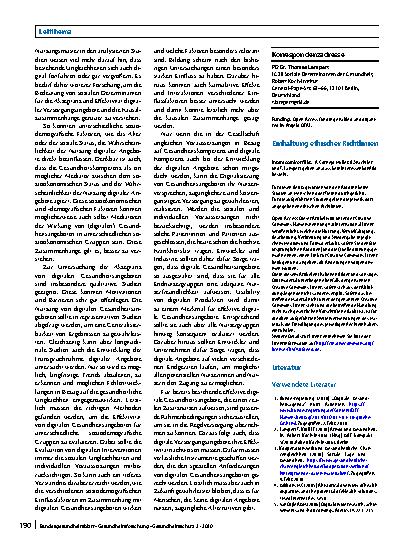 Vorschauseite 6: Digital Divide – Soziale Unterschiede in der Nutzung digitaler Gesundheitsangebote