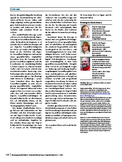Vorschauseite 2: Digital Public Health – Rasanter technischer Fortschritt, aber viele offene Public-Health-Fragen
