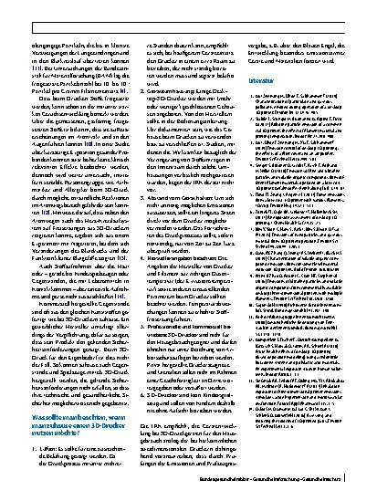Vorschauseite 2: Umgang und Gebrauch von additiven Fertigungsverfahren („3D-Druckern“) in Privathaushalten