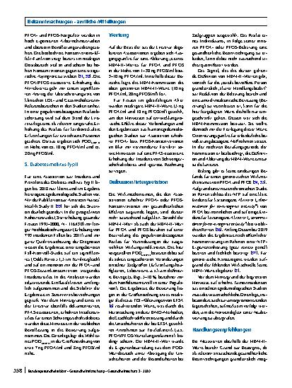 Vorschauseite 3: HBM-II-Werte für Perfluoroctansäure (PFOA) und Perfluoroctansulfonsäure (PFOS) in Blutplasma – Stellungnahme der Kommission Human-Biomonitoring des Umweltbundesamtes