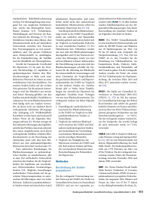 Vorschauseite 2: Blutdruckmessung in der NAKO – methodische Unterschiede, Blutdruckverteilung und Bekanntheit der Hypertonie im Vergleich zu anderen bevölkerungsbezogenen Studien in Deutschland