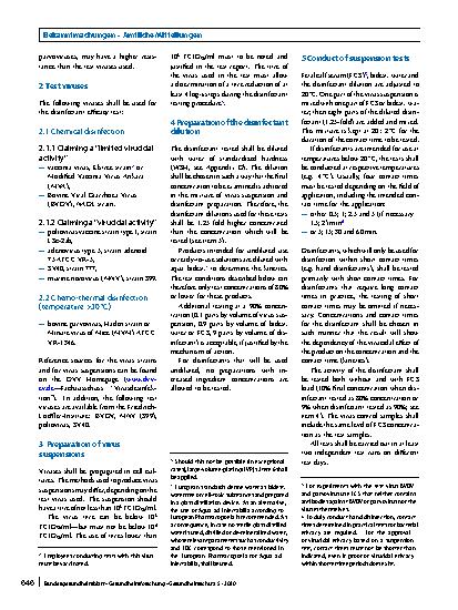 Vorschauseite 2: Guideline for testing chemical disinfectants regarding their virucidal activity within the field of human medicine