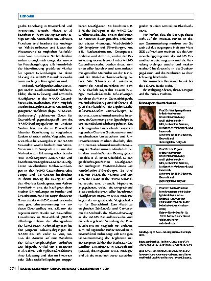 Vorschauseite 2: Das Fundament ist gelegt – für verbesserte Vorbeugung und Früherkennung der großen Volkskrankheiten
