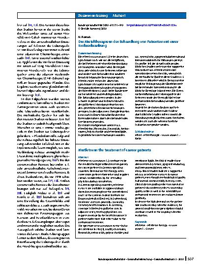 Vorschauseite 3: Die Misteltherapie in der Behandlung von Patienten mit einer Krebserkrankung