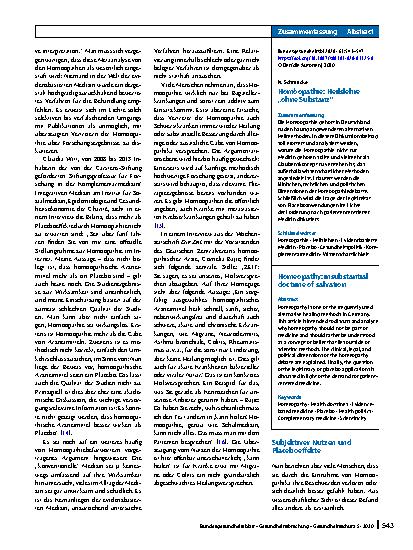Vorschauseite 3: Homöopathie: Heilslehre „ohne Substanz“