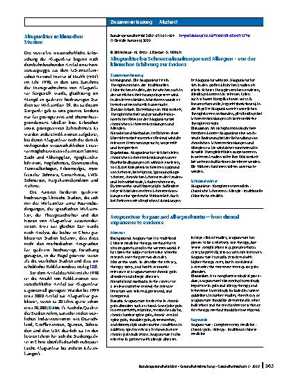 Vorschauseite 3: Akupunktur bei Schmerzerkrankungen und Allergien – von der klinischen Erfahrung zur Evidenz