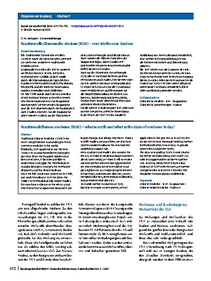 Vorschauseite 3: Traditionelle Chinesische Medizin (TCM) – vom Mythos zur Evidenz