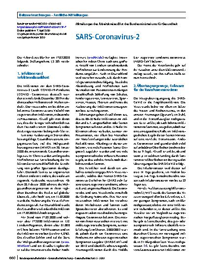 Vorschauseite 1: SARS-Coronavirus-2