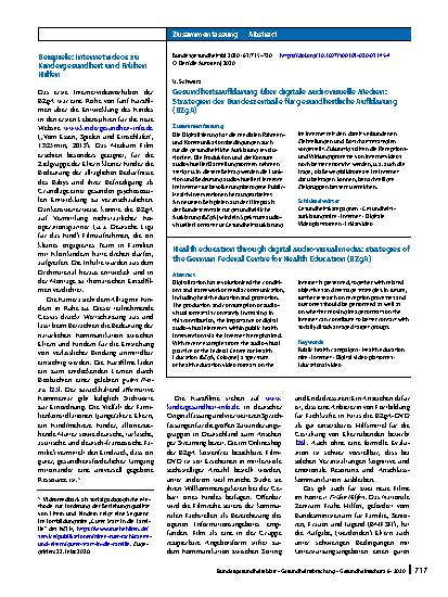 Vorschauseite 3: Gesundheitsaufklärung über digitale audiovisuelle Medien: Strategien der Bundeszentrale für gesundheitliche Aufklärung (BZgA)