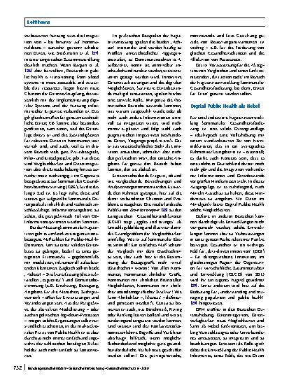 Vorschauseite 4: Digital Public Health – Hebel für Capacity Building in der kommunalen Gesundheitsförderung