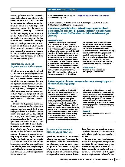 Vorschauseite 3: Patientenregister für Seltene Erkrankungen in Deutschland: Konzeptpapier der Strategiegruppe „Register“ des Nationalen Aktionsbündnisses für Menschen mit Seltenen Erkrankungen (NA…