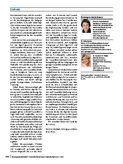 Vorschauseite 2: Digitalisierung als Lernprozess in der Prävention und Gesundheitsförderung: Voraussetzungen, Chancen, Herausforderungen und praktische Ansätze