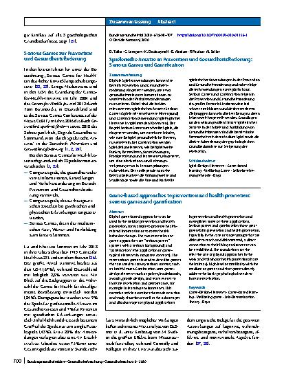 Vorschauseite 3: Spielerische Ansätze in Prävention und Gesundheitsförderung: Serious Games und Gamification
