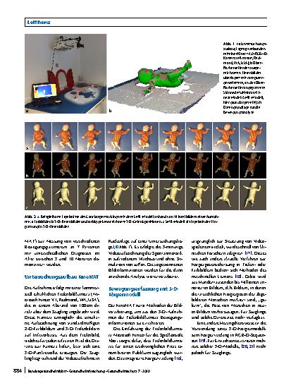 Vorschauseite 4: Analyse der Spontanmotorik im 1. Lebensjahr: Markerlose 3-D-Bewegungserfassung zur Früherkennung von Entwicklungsstörungen