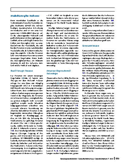 Vorschauseite 5: Molekulare Therapien bei neuromuskulären Erkrankungen im Kindesalter – Große Hoffnungen und unbekannte Risiken
