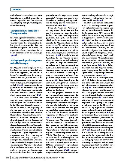 Vorschauseite 5: Migräne im Kindesund Jugendalter – Ausblick auf innovative Behandlungsansätze im Rahmen multimodaler Therapiekonzepte
