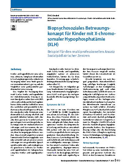 Vorschauseite 1: Biopsychosoziales Betreuungskonzept für Kinder mit X‑chromosomaler Hypophosphatämie (XLH)