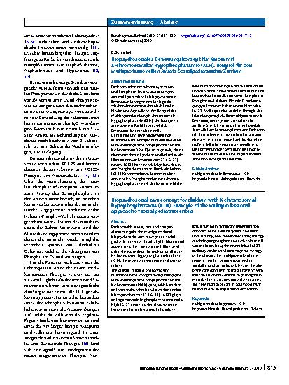 Vorschauseite 3: Biopsychosoziales Betreuungskonzept für Kinder mit X‑chromosomaler Hypophosphatämie (XLH)