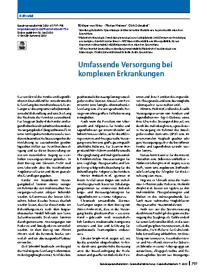 Vorschauseite 1: Umfassende Versorgung bei komplexen Erkrankungen