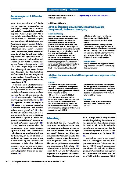 Vorschauseite 3: ADHS im Übergang in das Erwachsenenalter: Prävalenz, Symptomatik, Risiken und Versorgung