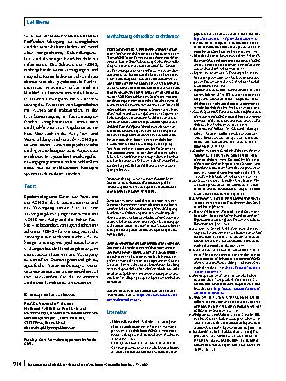 Vorschauseite 5: ADHS im Übergang in das Erwachsenenalter: Prävalenz, Symptomatik, Risiken und Versorgung