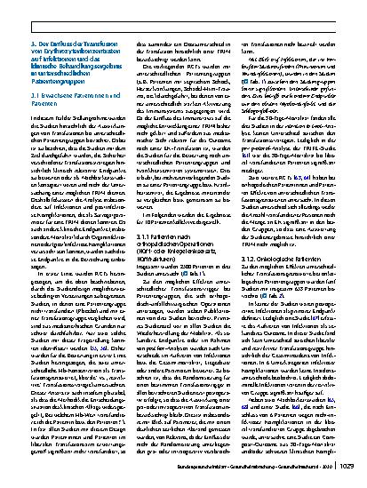 Vorschauseite 5: Wissenschaftliche Erläuterungen zur Stellungnahme Transfusionsassoziierte Immunmodulation (TRIM) des Arbeitskreises Blut vom 13. Februar 2020