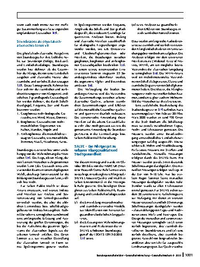 Vorschauseite 5: Akustische Qualität und Stadtgesundheit – Mehr als nur Lärm und Stille
