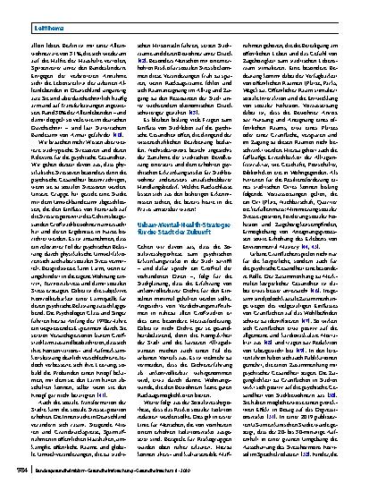 Vorschauseite 6: Macht uns die Stadt krank? Wirkung von Stadtstress auf Emotionen, Verhalten und psychische Gesundheit