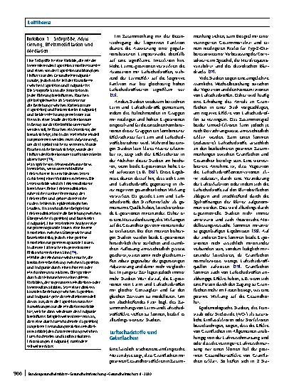 Vorschauseite 5: Kombinierte Effekte verschiedener Umweltfaktoren auf die Gesundheit: Luftschadstoffe, Temperatur, Grünflächen, Pollen und Lärm