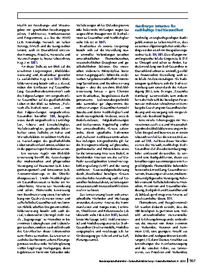 Vorschauseite 5: Nachhaltige StadtGesundheit: konzeptionelle Grundlagen und aktuelle Initiativen