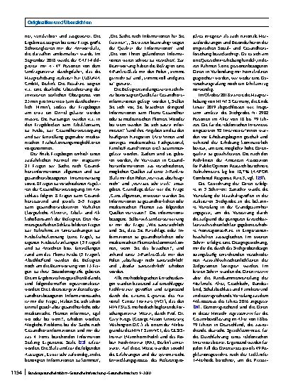Vorschauseite 4: Wie informieren sich die Menschen in Deutschland zum Thema Gesundheit? Erkenntnisse aus der ersten Welle von HINTS Germany