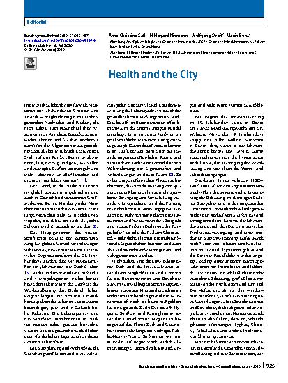 Vorschauseite 1: Health and the City