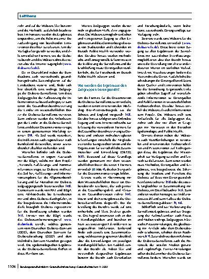 Vorschauseite 6: Gesundheitsberichterstattung im Rahmen von Public Health Surveillance: Das Beispiel Diabetes