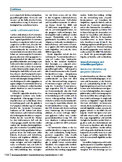 Vorschauseite 5: Präventionsberichterstattung – neue Impulse für die Gesundheitsberichterstattung?
