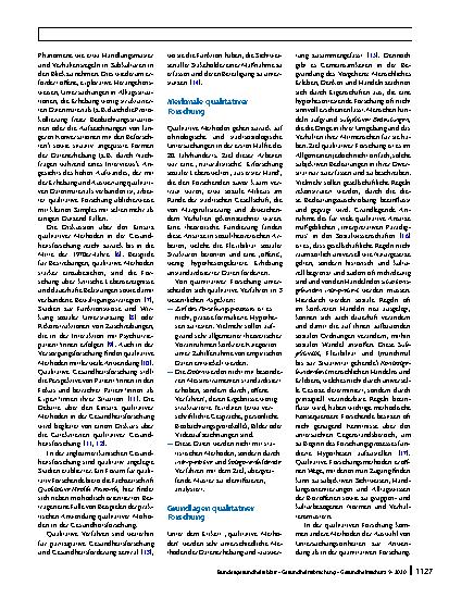 Vorschauseite 2: Verstehen durch qualitative Methoden – der Beitrag der interpretativen Sozialforschung zur Gesundheitsberichterstattung