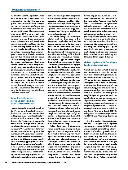 Vorschauseite 2: Das Data Monitoring Committee – State of the Art und Perspektiven für die Zukunft