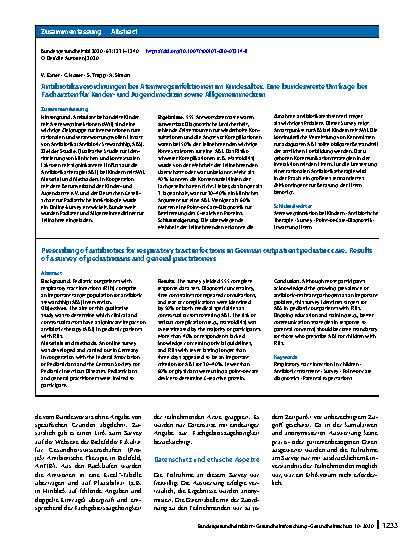 Vorschauseite 3: Antibiotikaverordnungen bei Atemwegsinfektionen im Kindesalter