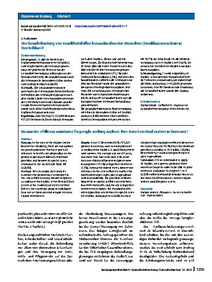 Vorschauseite 3: Die Gewährleistung von Krankheitshilfen bei asylsuchenden Menschen: Zweiklassenmedizin in Deutschland?