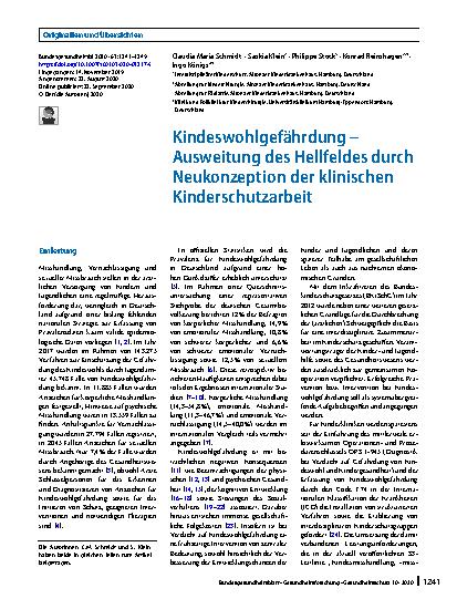 Vorschauseite 1: Kindeswohlgefährdung – Ausweitung des Hellfeldes durch Neukonzeption der klinischen Kinderschutzarbeit