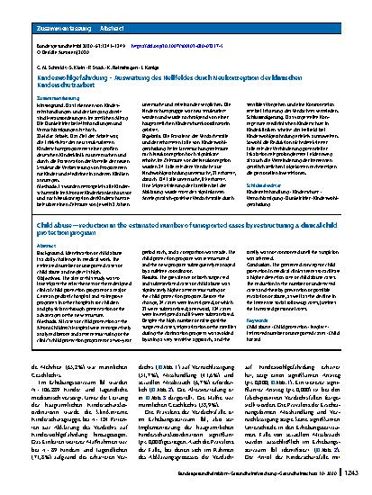 Vorschauseite 3: Kindeswohlgefährdung – Ausweitung des Hellfeldes durch Neukonzeption der klinischen Kinderschutzarbeit